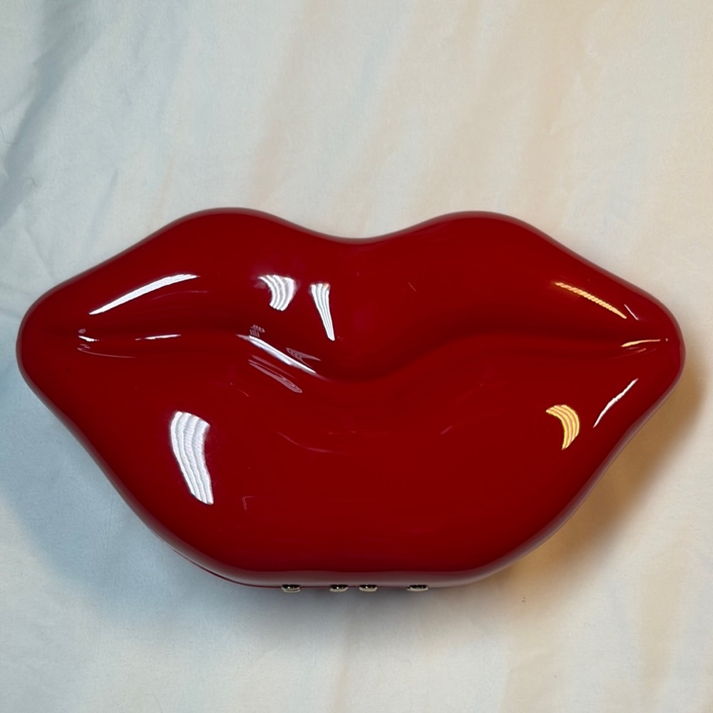 Red Lip-Shaped Clutch or Shoulder Bag